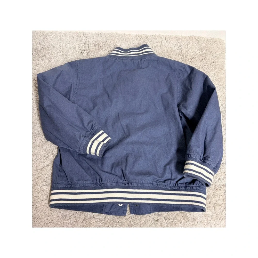 Baby Gap Toddler Boys Navy Blue Varsity Bomber Jacket Snap Front Size 4T